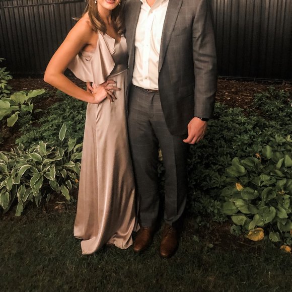 Monique Lhuillier Bridsmaids Champagne Dress - Picture 2 of 4